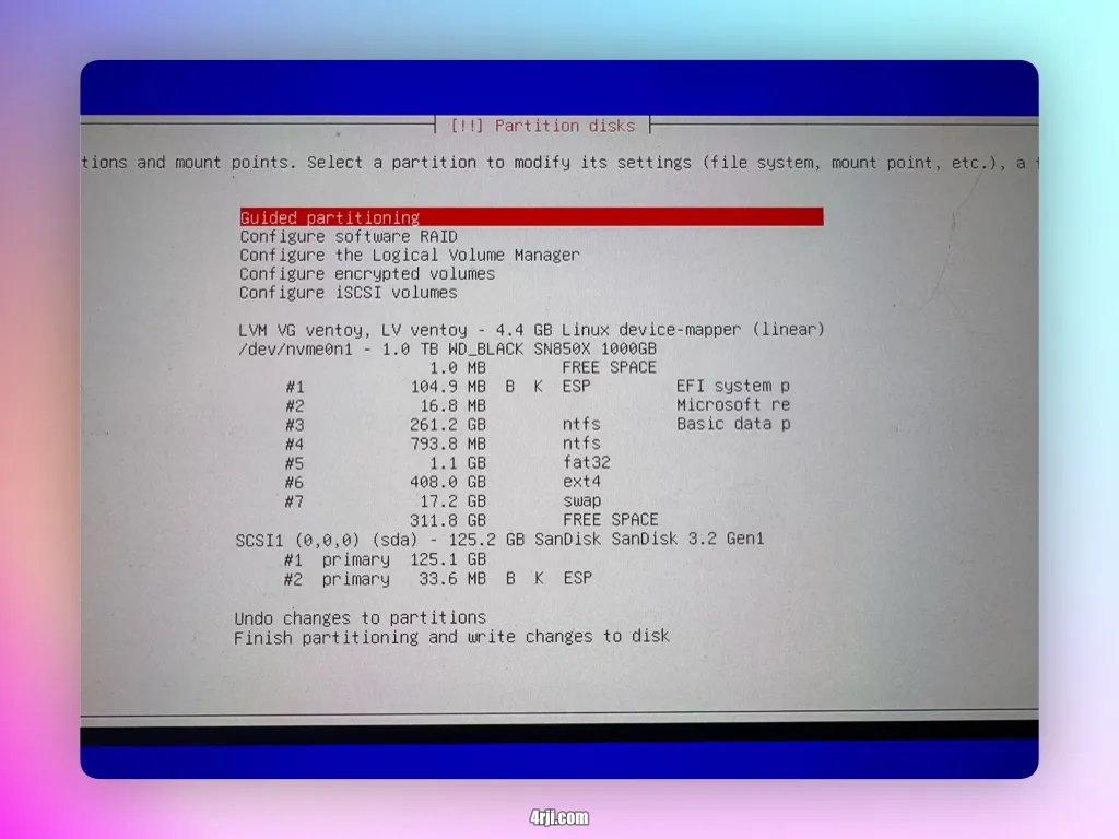 Kali Manual Partitioning