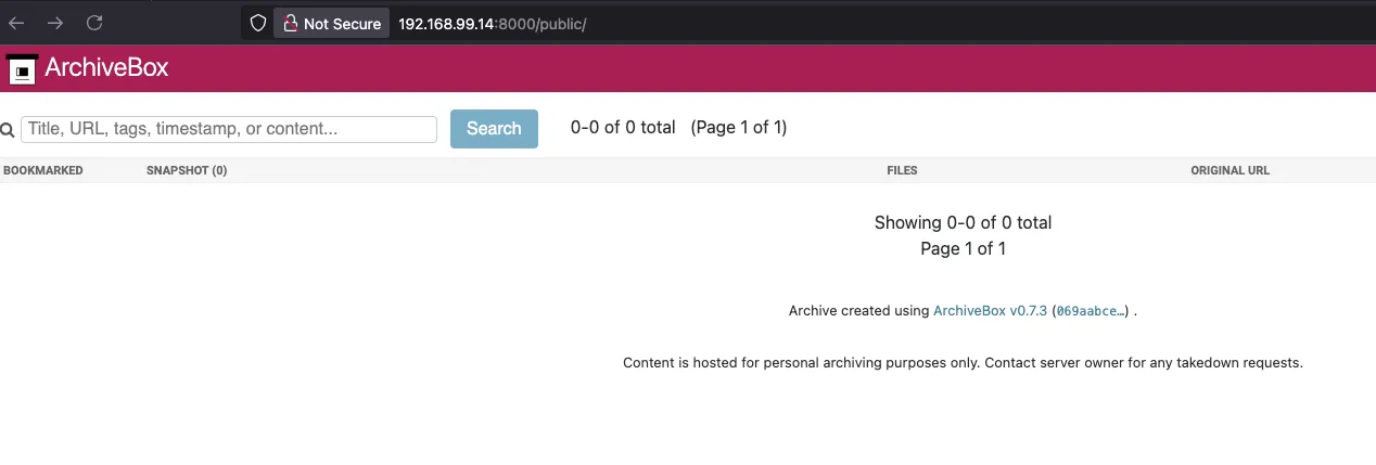 ArchiveBox Web Interface