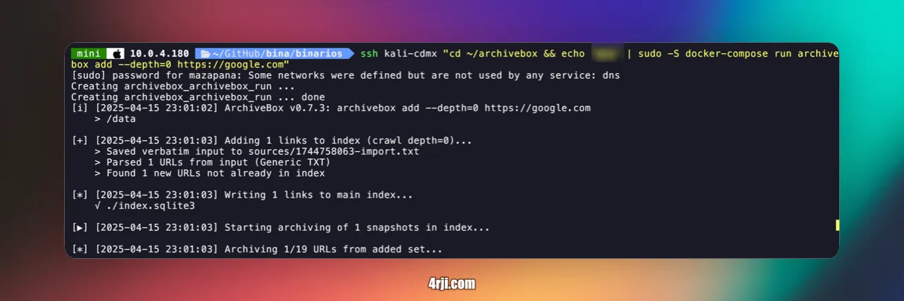SSH Remote Archiving