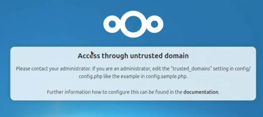 Nextcloud access error
