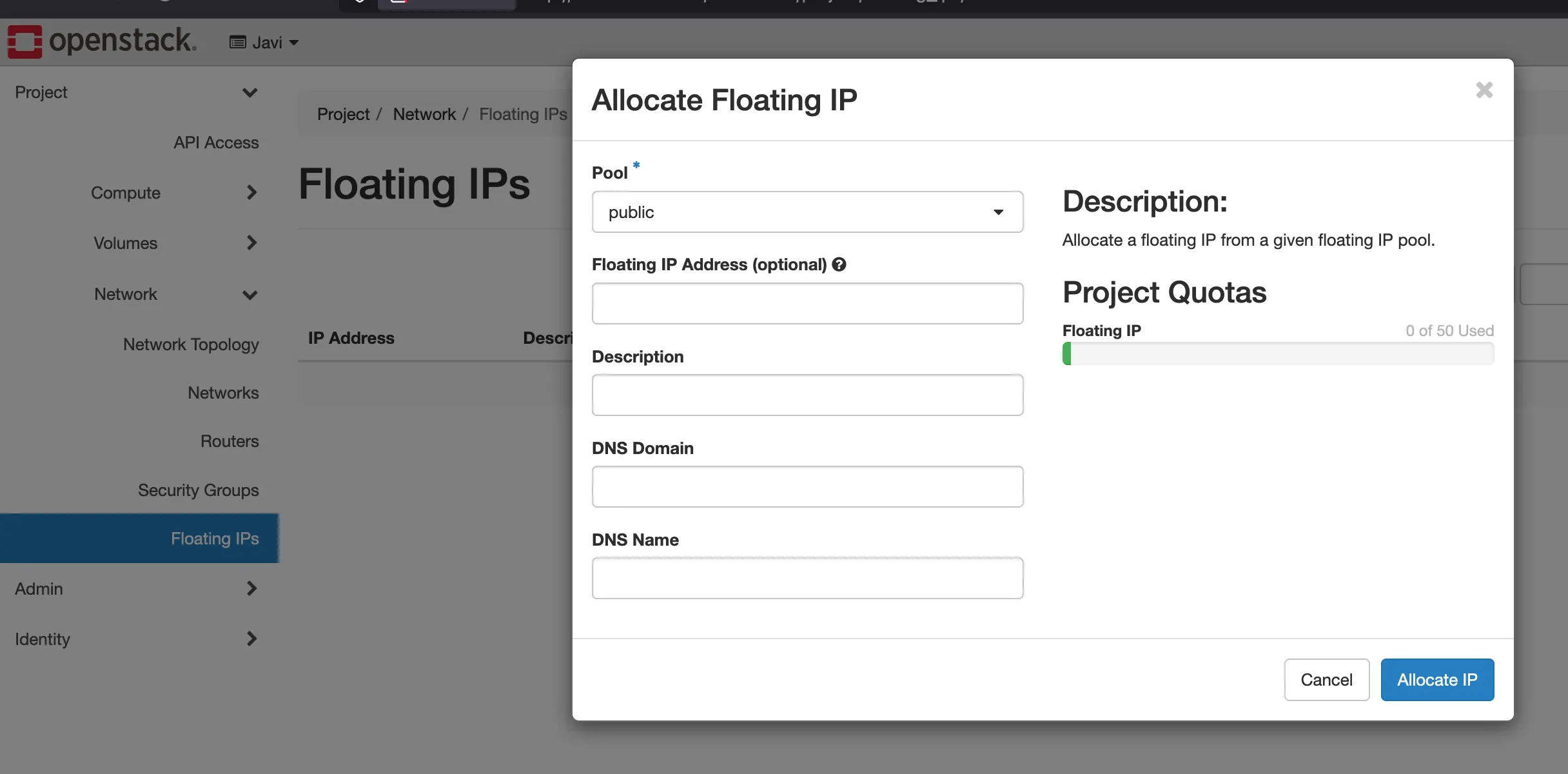 Create OpenStack Project