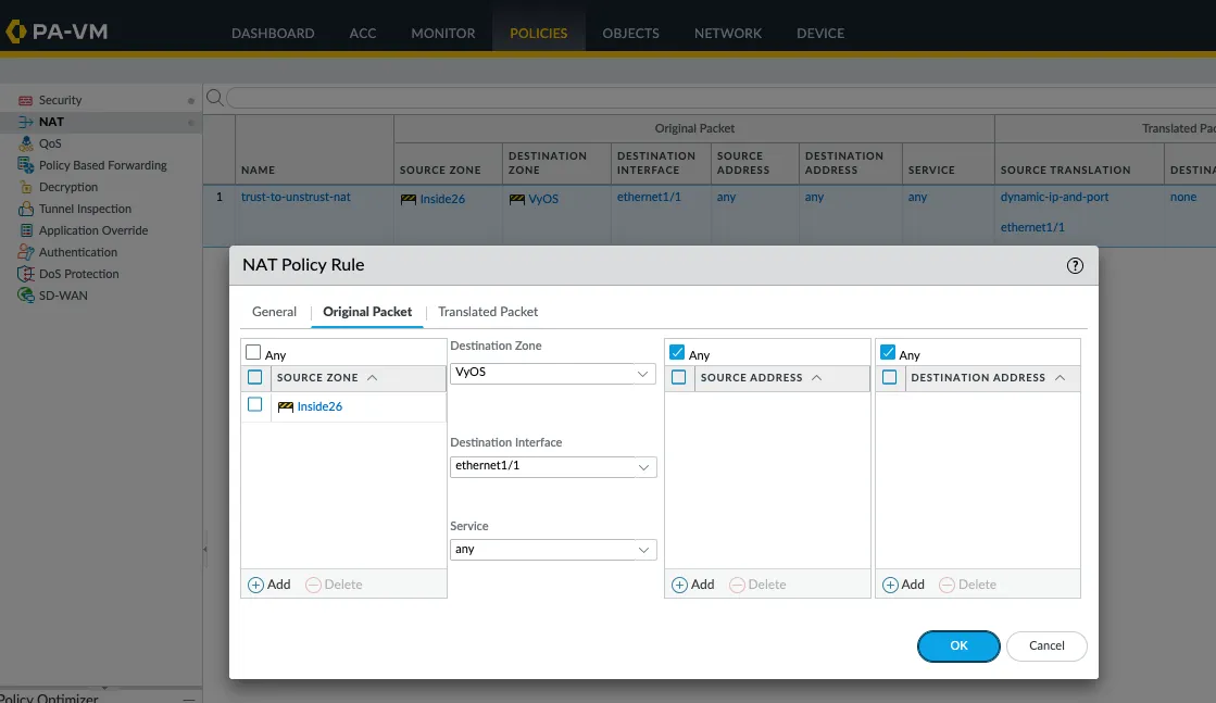 NAT Policy Configuration