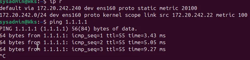Interface Configuration Complete
