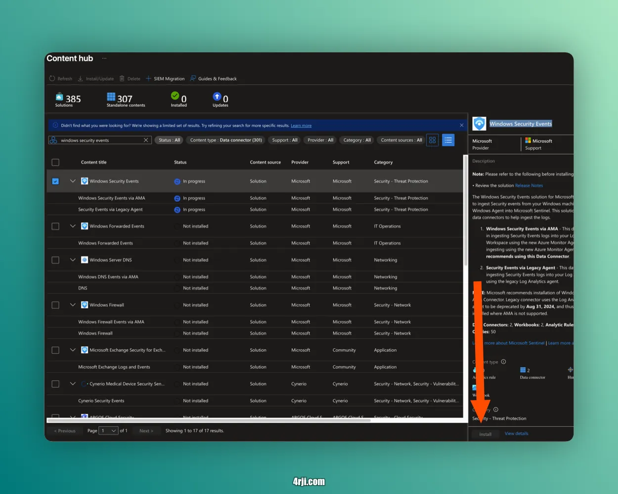 Install Windows Security Events
