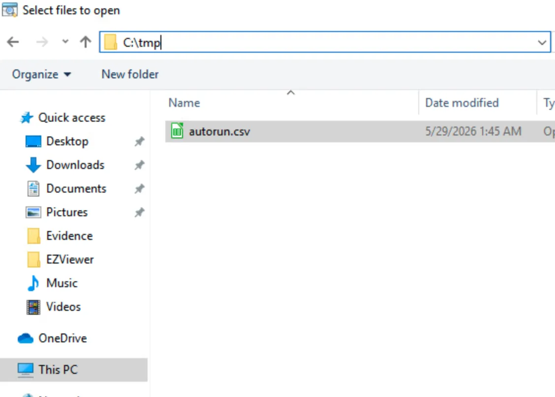 Open CSV file in Timeline Explorer