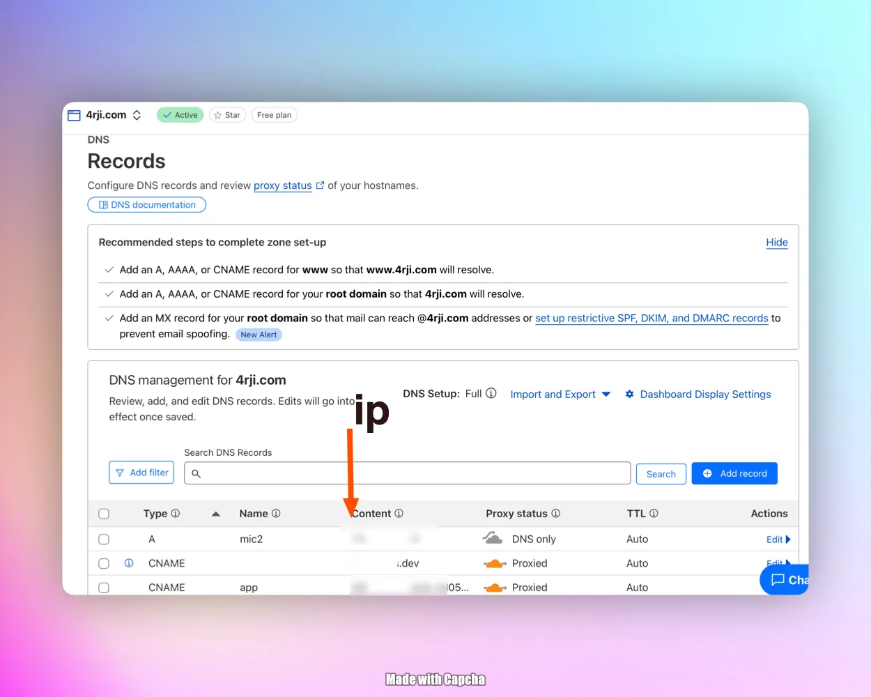 Update A Record in Cloudflare