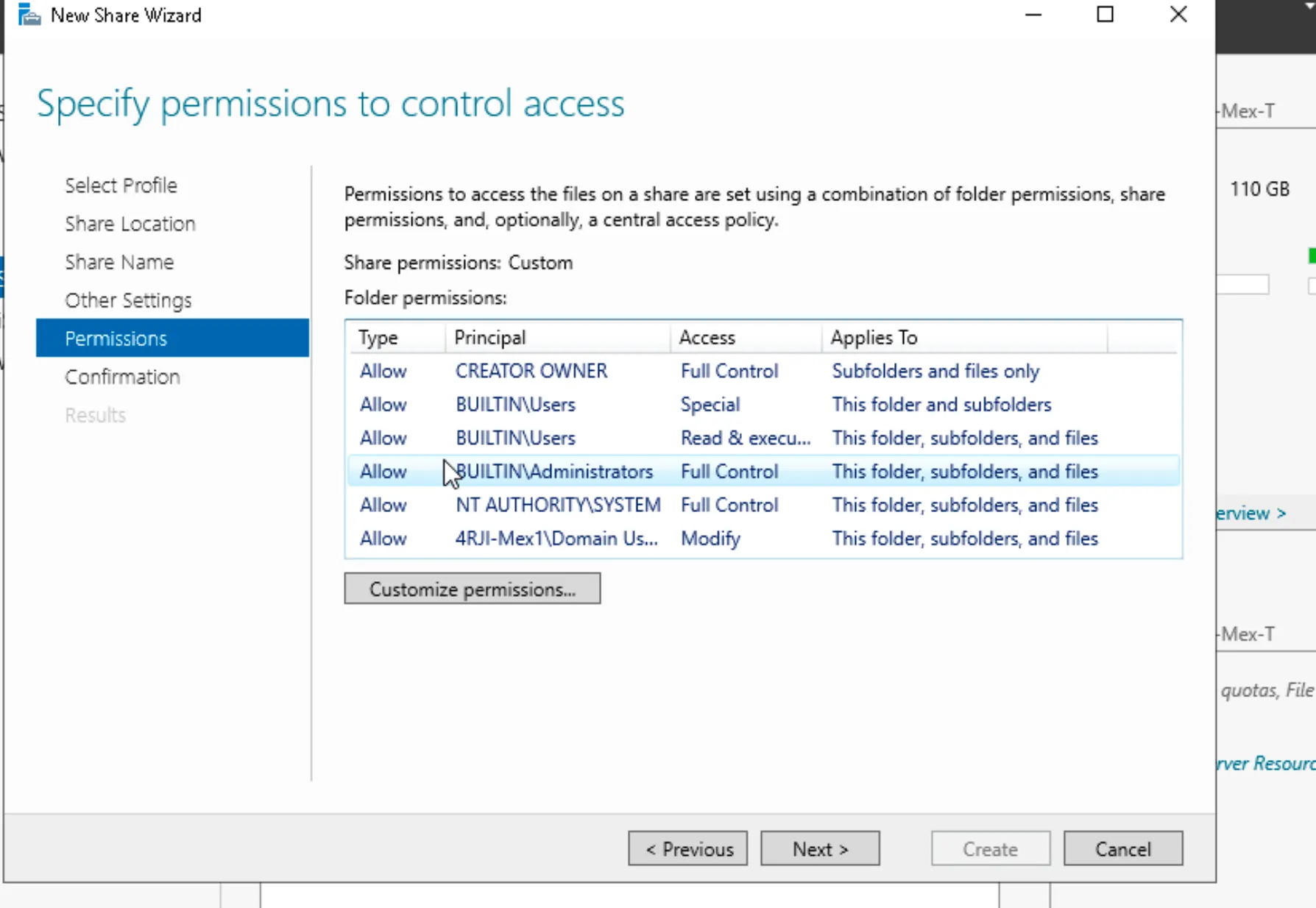 NTFS Permissions Configuration